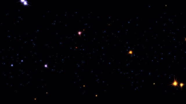 Star flow of particles in space. Loop. With alpha channel. 4K UHD.
