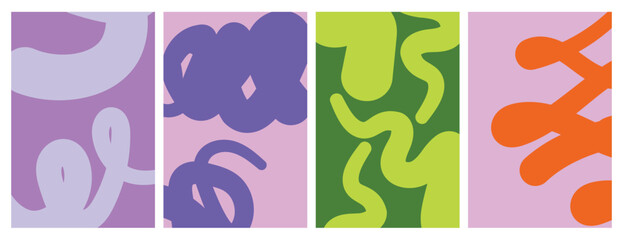 Creative covers or horizontal posters in modern minimal style for corporate identity, branding, social media advertising, promo. Modern layout design template with dynamic colorful overlay lines