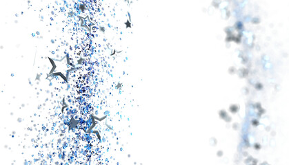 Sparkling blue stars and glitter on white. Perfect for festive designs, celebrations, and winter themes. Download now!