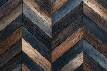 Dark Blue Brown Chevron Wood Texture