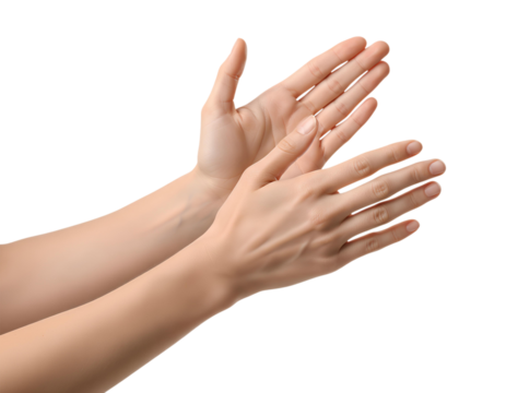 Hands mid in Clapping Gesture