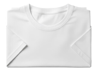 Blank white folded t-shirt, isolated on transparent background