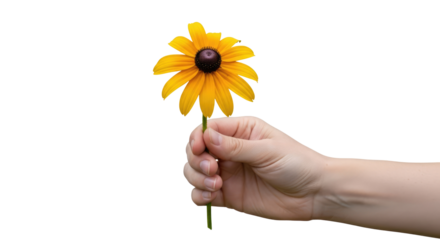 a single black eyed susan a humble offering of summers golden embrace, isolated on transparent background