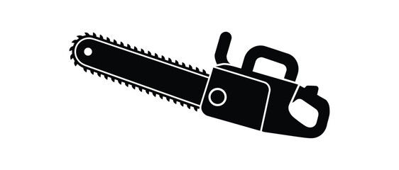 Chain Saw silhouette vector illustration isolated On Transparent Background
