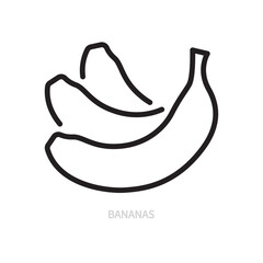 Banana line icon. Fruit symbol. Food concept. Isolated on a white background. Flat design. Editable stroke. Vector illustration.