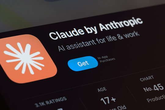 Claude by Anthropic App Store listing on iPhone highlights AI assistant for productivity and life by Anthropic. Stafford, United Kingdom, August 7, 2024