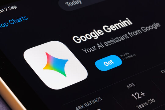 Google Gemini App Store listing on iPhone highlights Google?s generative AI assistant. Stafford, United Kingdom, August 7, 2024