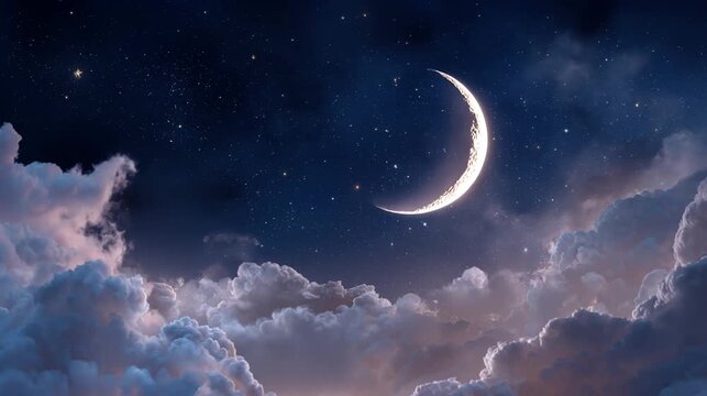 Flight to the Crescent Moon &ndash; A Dreamy Journey Through the Night Sky