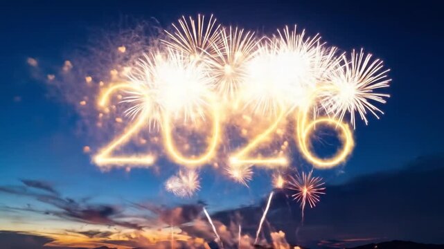 Spectacular Fireworks Display Illuminating the Night Sky for the Year 2026