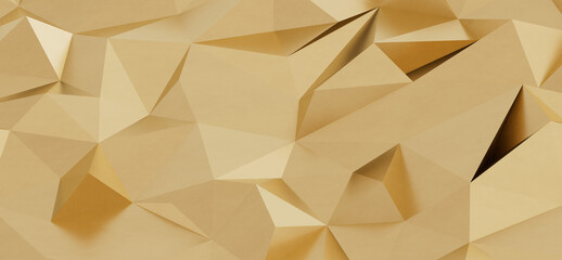 Obraz premium High-resolution image featuring an abstract gold geometric low poly background texture. Ideal for modern designs, presentations, and websites.