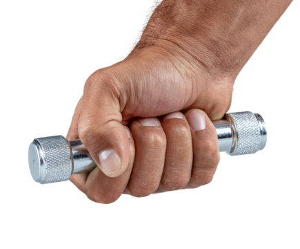 Strength training exercise gym fitness hand grip isolated on transparent background