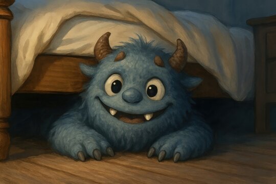 Friendly monster under bed