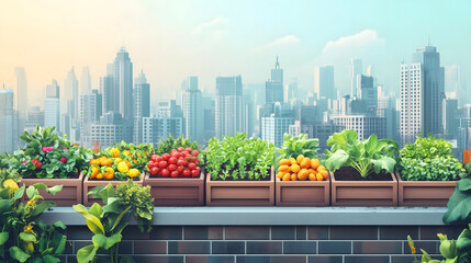 Fototapeta premium Urban Rooftop Farm