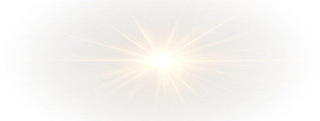 Magical summer sunburst with glowing rays, sparkling lens flare, radiant energy, vibrant sky, golden sunbeam, nature elements, and starlight shine