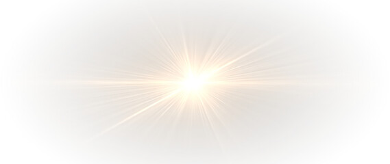 Glowing sunlight with vibrant summer sky, radiant sunbeam, sparkling flare, magical energy, transparent lens effect, starlight illustration, nature beauty