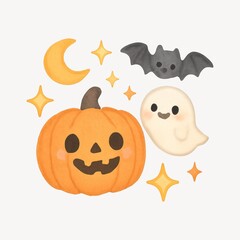 Fototapeta premium Cute Halloween-themed illustration.