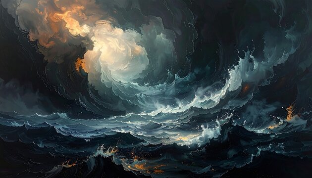 Abstract stormy seascape