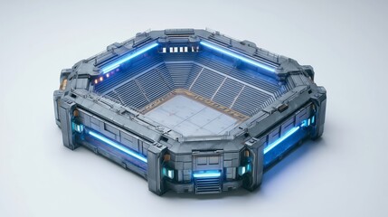 A blue modern 3D render of a truck 