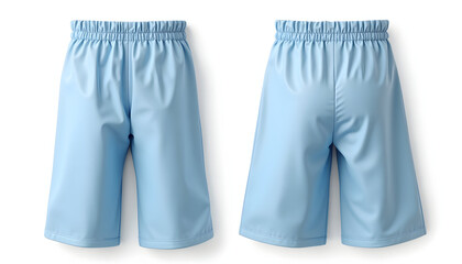 Light Blue Culottes Front and Back View on White