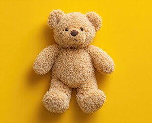 Teddy bear on yellow background (2)