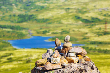 Beautiful northern tundra landscape in the Arctic Circle.