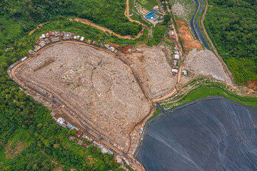 Aerial View of Landfill and Surrounding Greenery