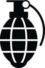 hand grenade silhouette icon on transparent background