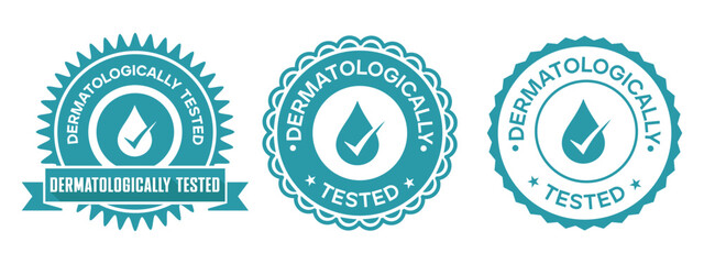 Dermatologically Tested Badge Label Icon Design Set