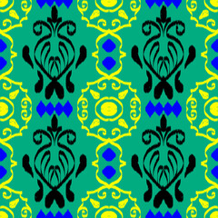 seamless pattern inspired by Dayak. design is often used in textiles for fashion or cloth.
