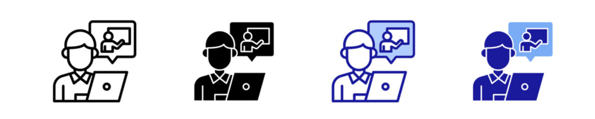 Tutoring  Icon Set Multiple Style Collection