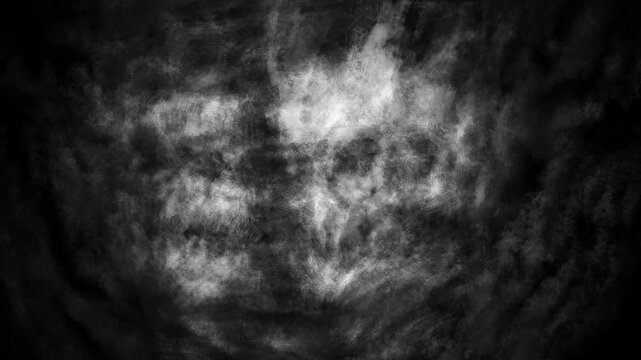 Welcome to hell! 2D animation in dark fantasy genre. Eyes fall out of zombie's eye sockets. Demon's head splits in two. Animated horror collection with evil monsters. Blur, noise effects. 