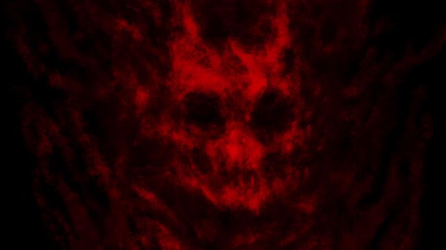 2D animation in dark fantasy genre. Welcome to hell! Eyes fall out of zombie's sockets. Demon's head splits in two. Animated horror collection with evil monsters. Blur, noise effects and camera shake.