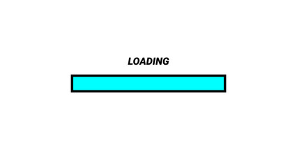 Vector simple progress loading bar animation on white background cyan