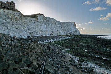 Sunrise over the cliffs at Seaford, East Sussex