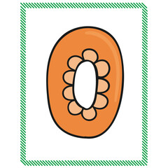 Cartoon Numbers vector for kids 0 Zero