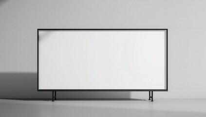 Large wide-format billboard mockup with a clean white surface against a smooth, light-colored background