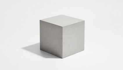 Levitating cube pedestal on white background. Stand for your design or text