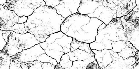 digital wall grunge and dust pattern surface Cracked white wall texture design element white background.