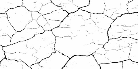 digital wall grunge and dust pattern surface Cracked white wall texture design element white background.