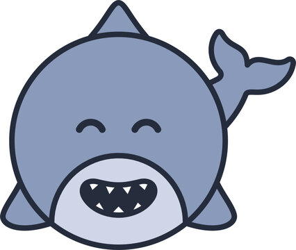 Cute and adorable little shark vector