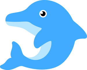 Dolphin vectors. Symbol, animal, sea, cute