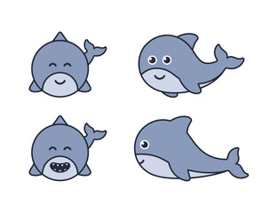 Cute and adorable little shark vector