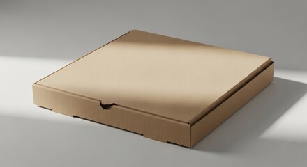 Naklejka premium Empty Pizza Box with Subtle Lighting and Shadows
