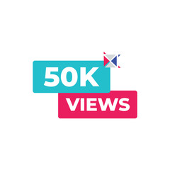 50K Views Modern Banner with Geometric Accent