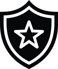 Protective Symbolism a Striking Black Shield Adorned with a Central White Star Evoking Security and Achievement in a Bold Composition