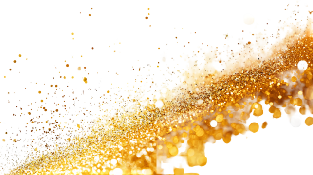 Yellow sparks glitter special light effect. isolated on a transparent background