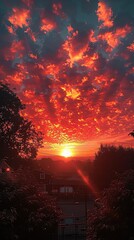 Vivid and Bright Landscape Picture of Sky with Beautiful Cloud Details