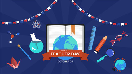 World teacher day flyer illustration
