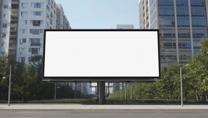 Fototapeta premium Blank billboard at roadside