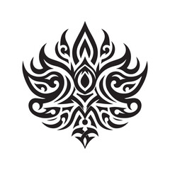 "Tribal Tattoo Vector Design - Black Ink Body Art Illustration"